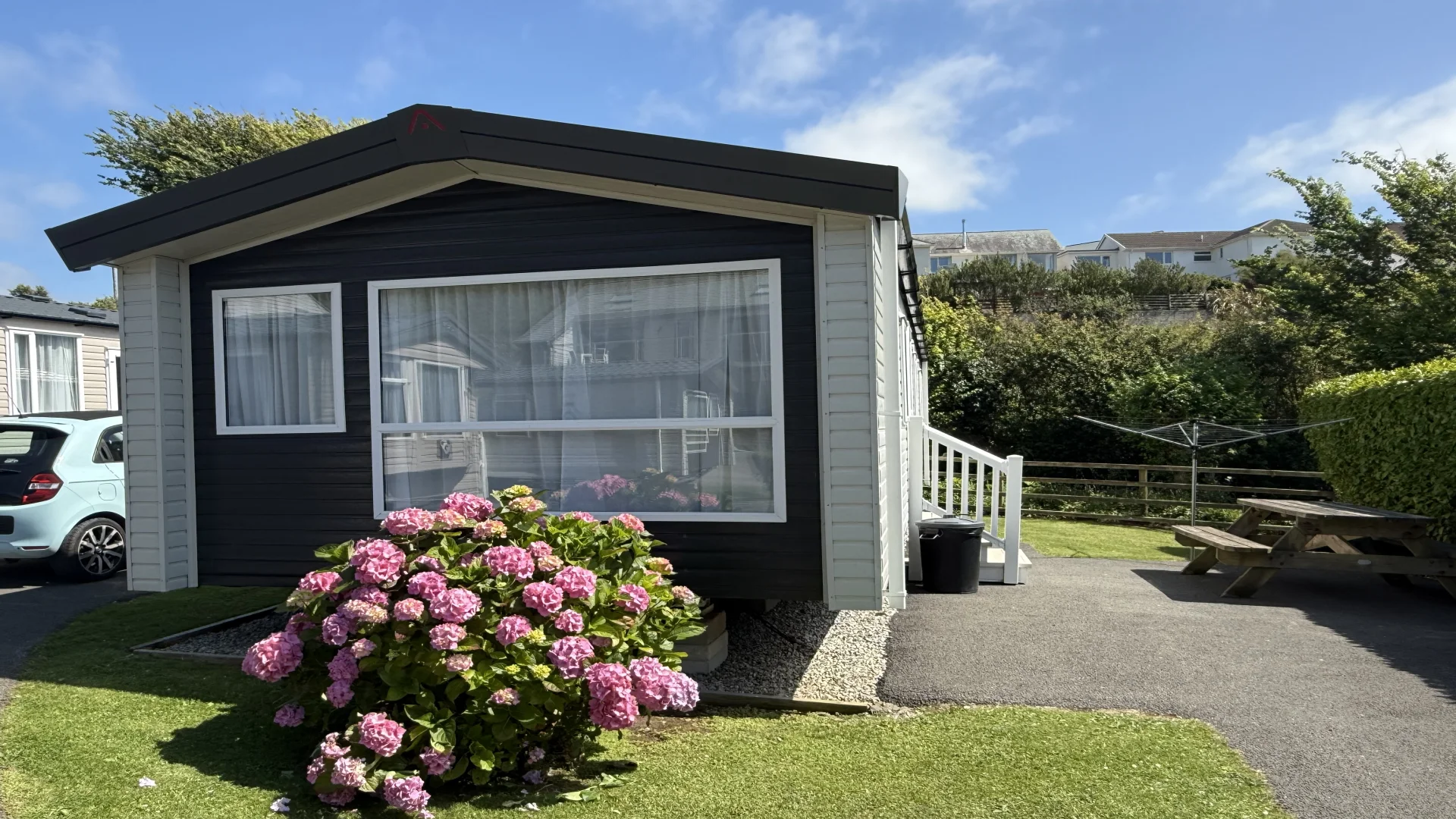 A bright modern caravan interior