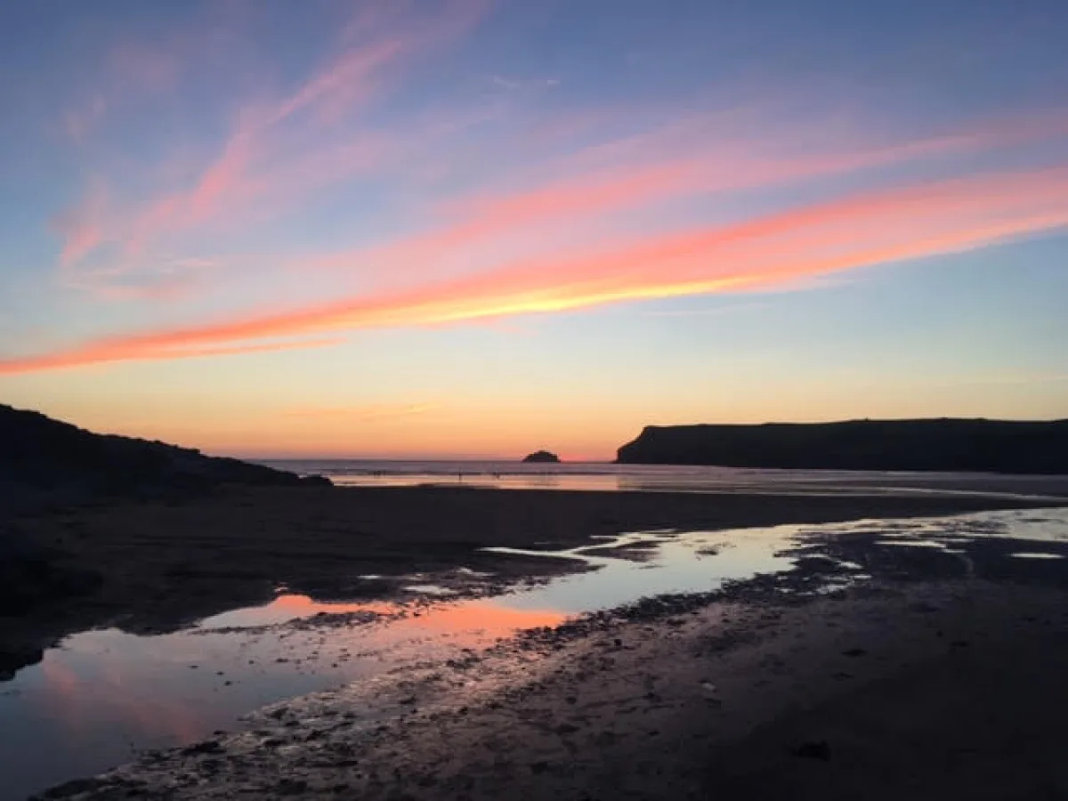 Cornish coast at sunset